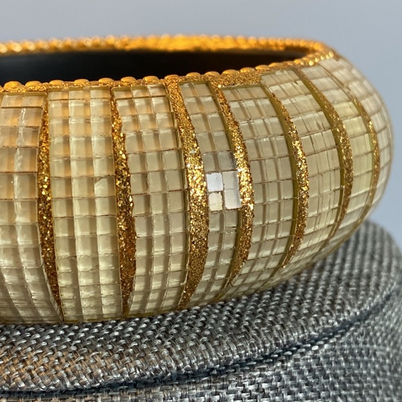 Vintage Gold/glass Statement Bracelet - Picture 4 of 4